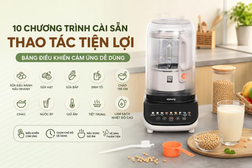 Máy làm sữa hạt đa năng Joyoung JHSB-602 Pro Màu Trắng