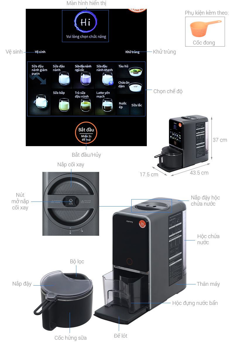 Máy làm sữa hạt đa năng Joyoung JSCB-K7 Pro