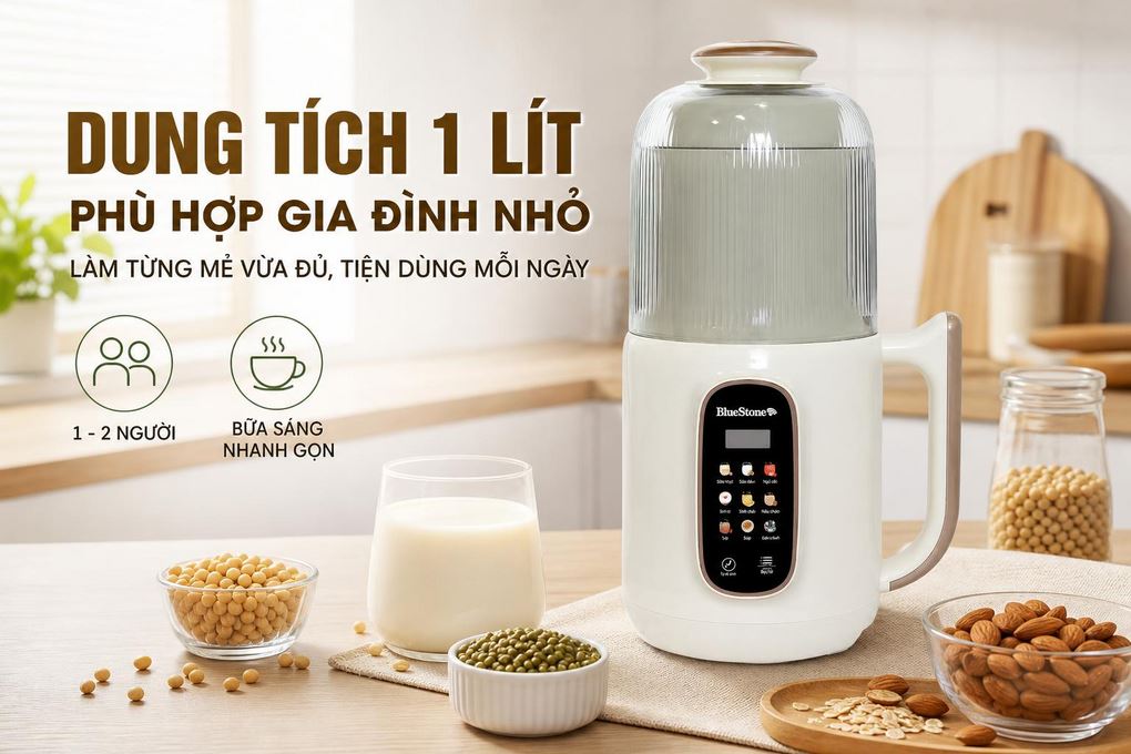 Máy làm sữa hạt đa năng Bluestone SMB-7327 Màu Trắng - Kem