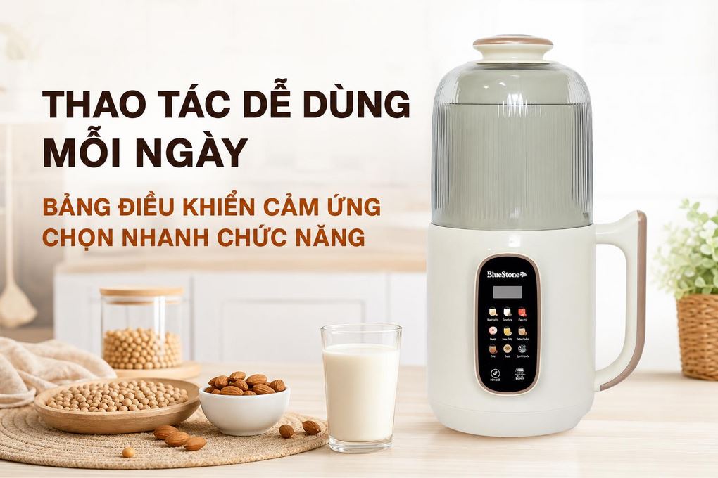 Máy làm sữa hạt đa năng Bluestone SMB-7327 Màu Trắng - Kem