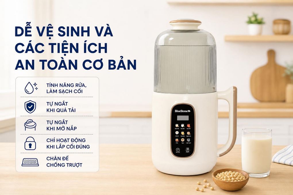 Máy làm sữa hạt đa năng Bluestone SMB-7327 Màu Trắng - Kem