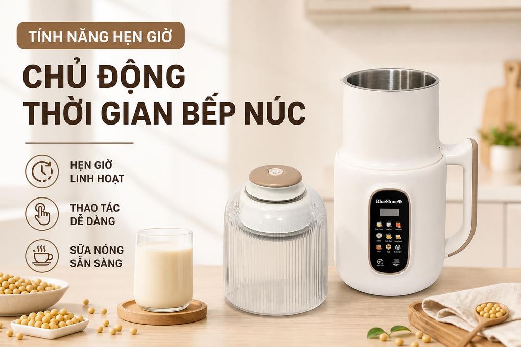 Máy làm sữa hạt đa năng Bluestone SMB-7327 Màu Trắng - Kem