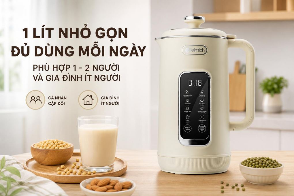 Máy làm sữa hạt Elmich CBE-8650 Màu Màu be