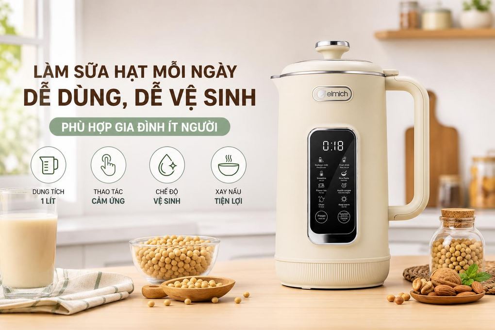 Máy làm sữa hạt Elmich CBE-8650 Màu Màu be