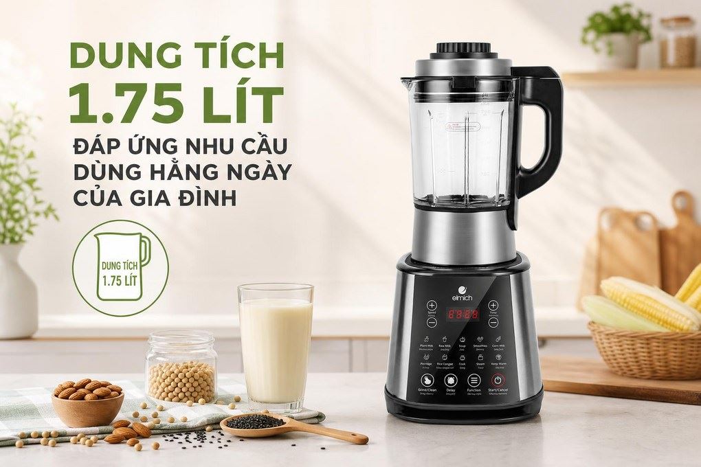 Máy làm sữa hạt đa năng Elmich CBE-3902 Màu Xám