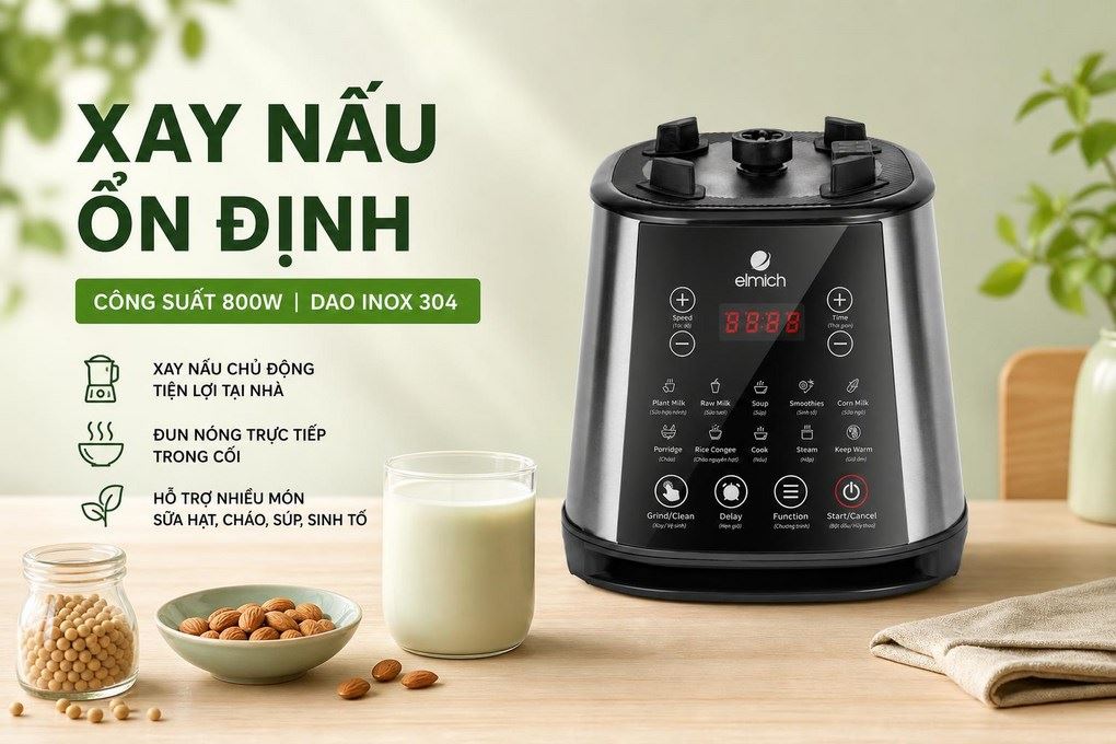 Máy làm sữa hạt đa năng Elmich CBE-3902 Màu Xám