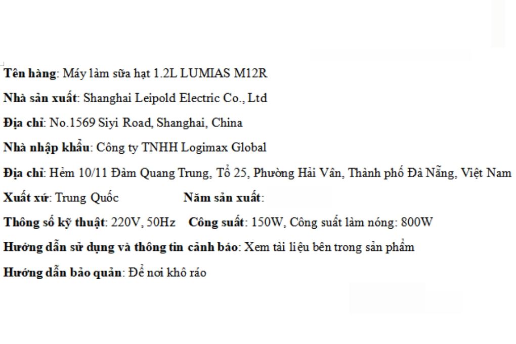 Máy làm sữa hạt đa năng Lumias M12R - 7