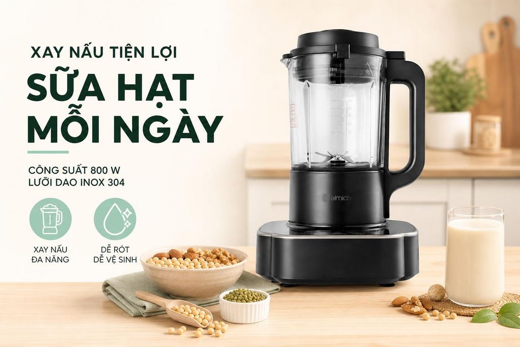 Máy làm sữa hạt đa năng Elmich CBE-3904OL Màu Đen