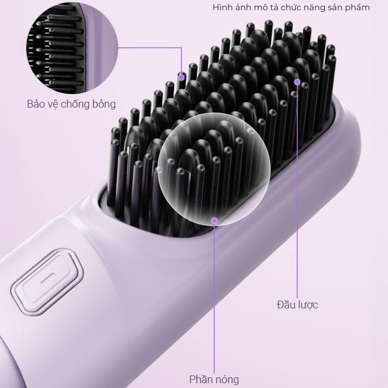 Lược chải tóc điện Junuo JN-106 Màu Hồng