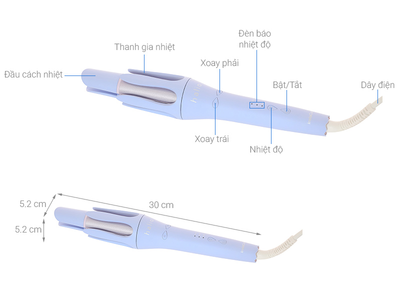 Máy uốn tóc tự động Halio instaCurl Premium Automatic Hair Styler