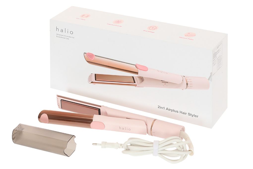 Máy tạo kiểu tóc Halio 2in1 Airplus Hair Styler Màu Hồng