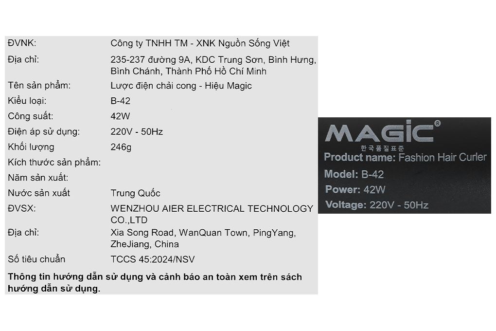 Lược điện chải tóc Magic B-42 Màu Đen