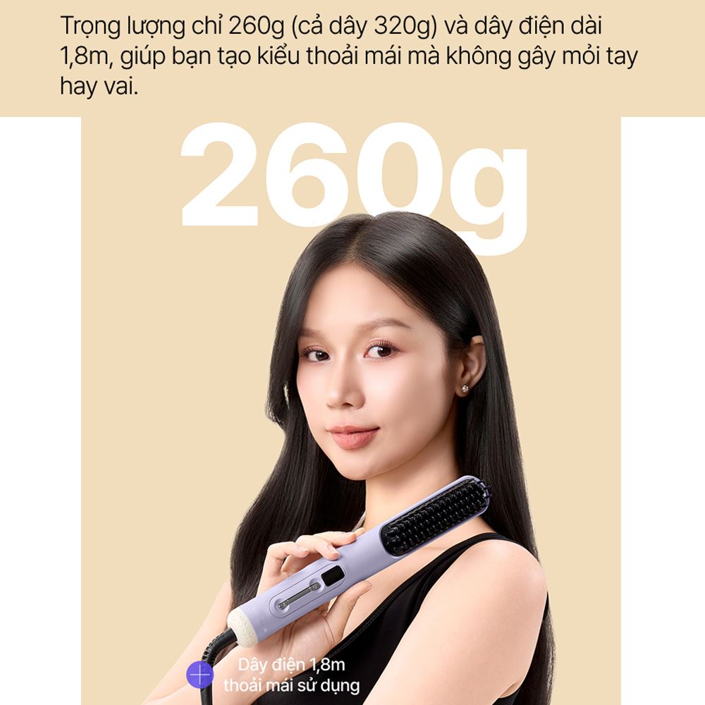 Lược điện chải tóc Lock&Lock ENA223PUP Màu Tím