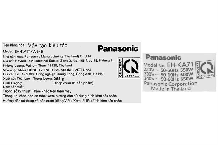 Máy sấy tạo kiểu tóc Panasonic EH-KA71-W645 Màu Trắng