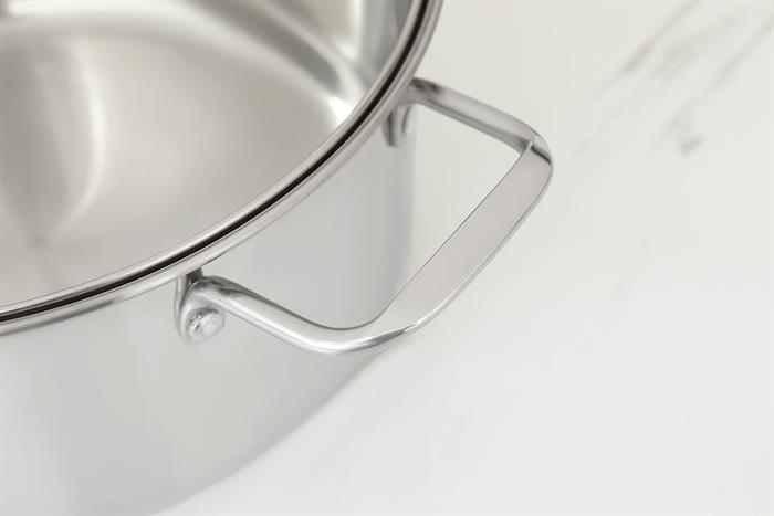 Nồi inox 5 đáy nắp kính 24 cm Sunhouse SHG788-24 Màu Bạc Inox