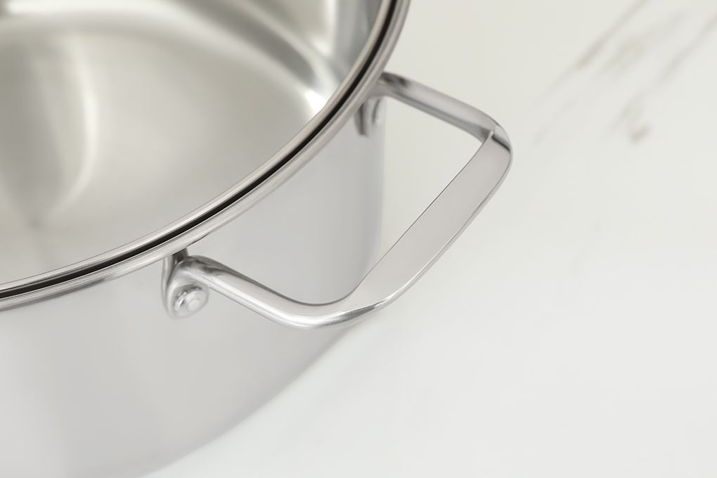 Nồi inox 5 đáy nắp kính 24 cm Sunhouse SHG788-24 Màu Bạc Inox