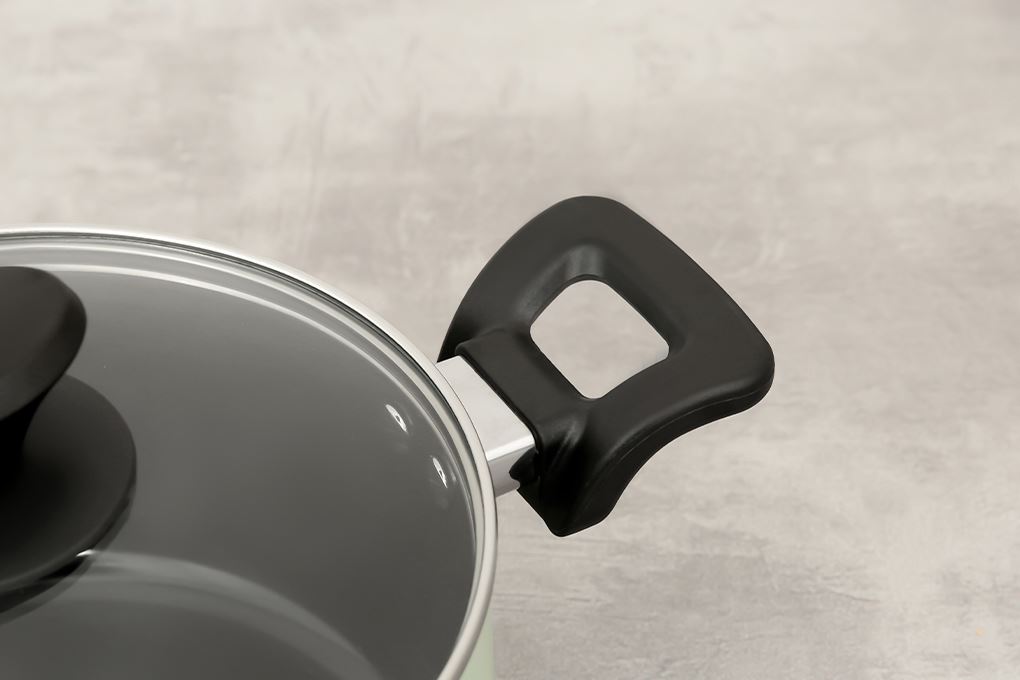 Bộ nồi chảo quánh nhôm chống dính nắp kính Elmich EL-5212MN Màu Xanh lá