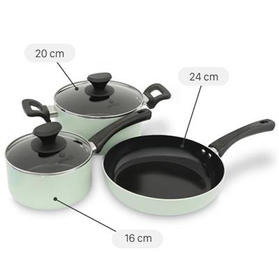 Bộ nồi chảo quánh nhôm chống dính nắp kính Elmich EL-5212MN