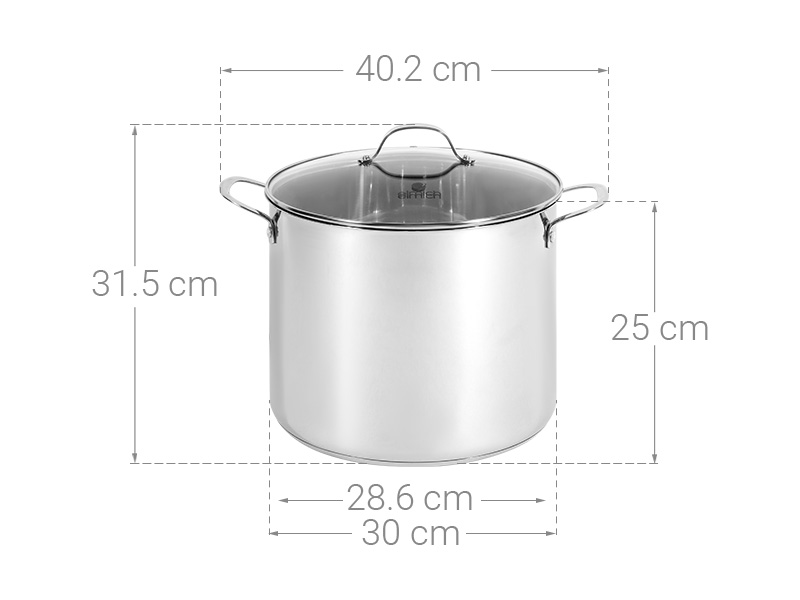 Nồi luộc gà inox 5 đáy nắp kính 30 cm Elmich EL-2525IN30