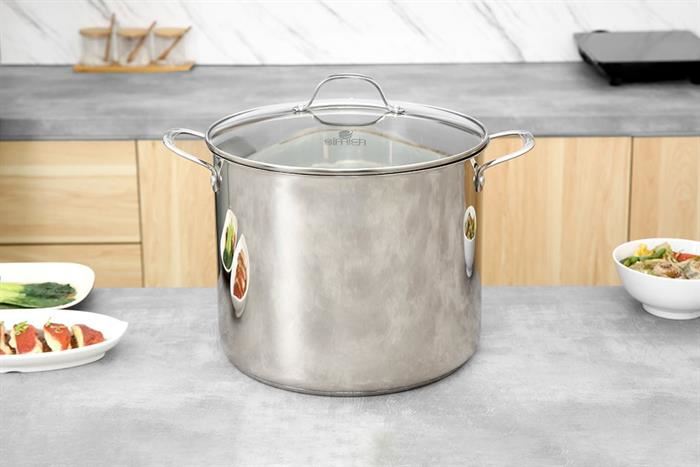 Nồi luộc gà inox 5 đáy nắp kính 30 cm Elmich EL-2525IN30