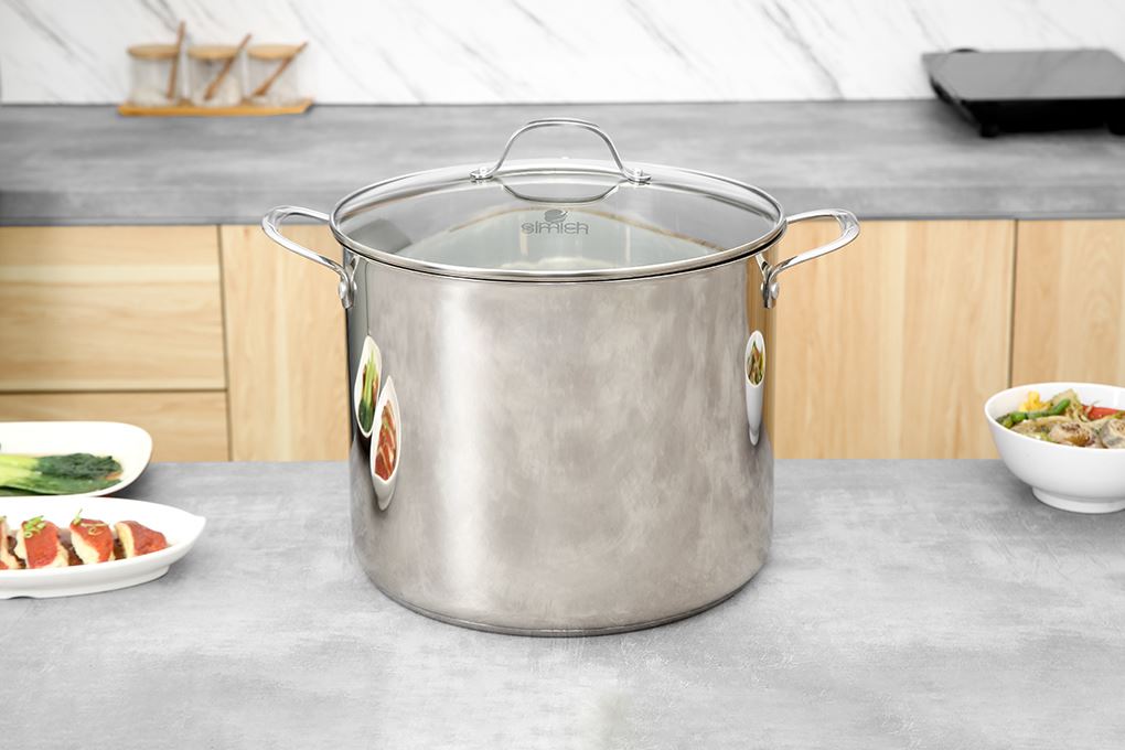Nồi luộc gà inox 5 đáy nắp kính 30 cm Elmich EL-2525IN30 Màu Inox