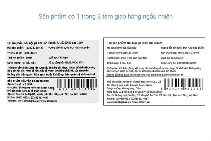 Nồi luộc gà inox 5 đáy nắp kính 30 cm Elmich EL-2525IN30 Màu Inox
