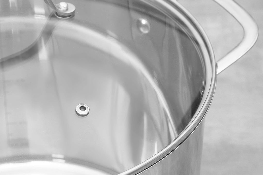 Nồi luộc gà inox 5 đáy nắp kính 30 cm Elmich EL-2525IN30 Màu Inox