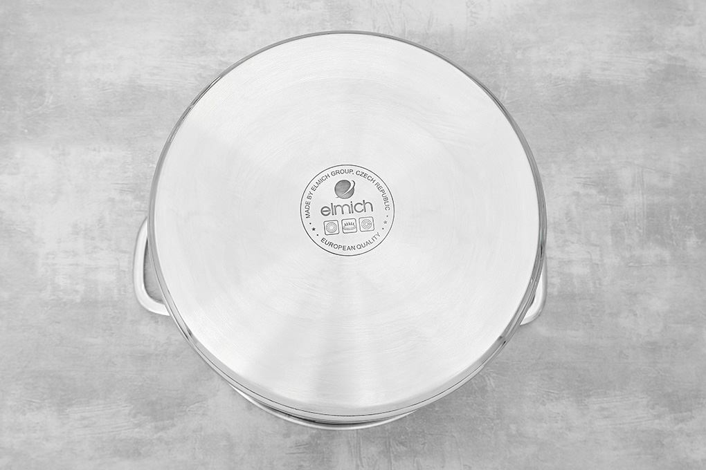 Nồi luộc gà inox 5 đáy nắp kính 30 cm Elmich EL-2525IN30 Màu Inox
