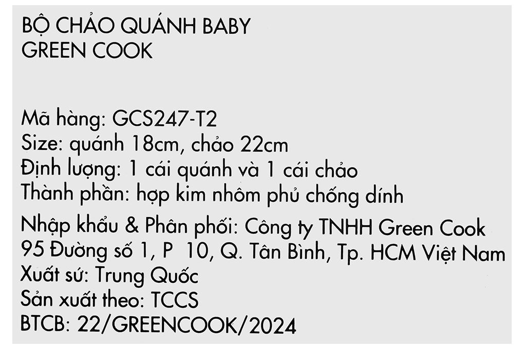 Bộ chảo quánh nhôm chống dính nắp kính Green Cook GCS247-T2 Màu Tím nhạt