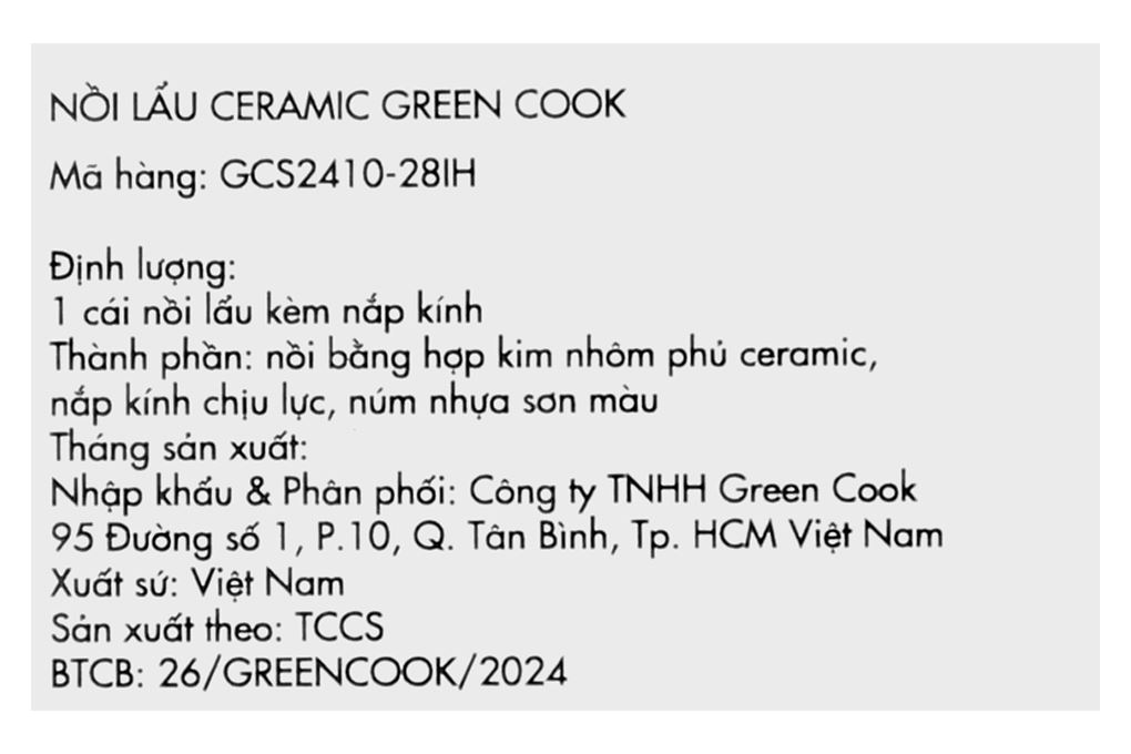 Nồi lẩu nhôm chống dính nắp kính 28 cm Green Cook GCS2410-28IH Màu Xanh