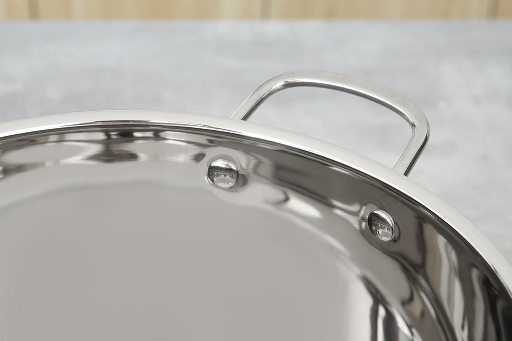 Nồi luộc gà inox 5 đáy nắp kính 28 cm Green Cook GCS243-28IH Màu Inox