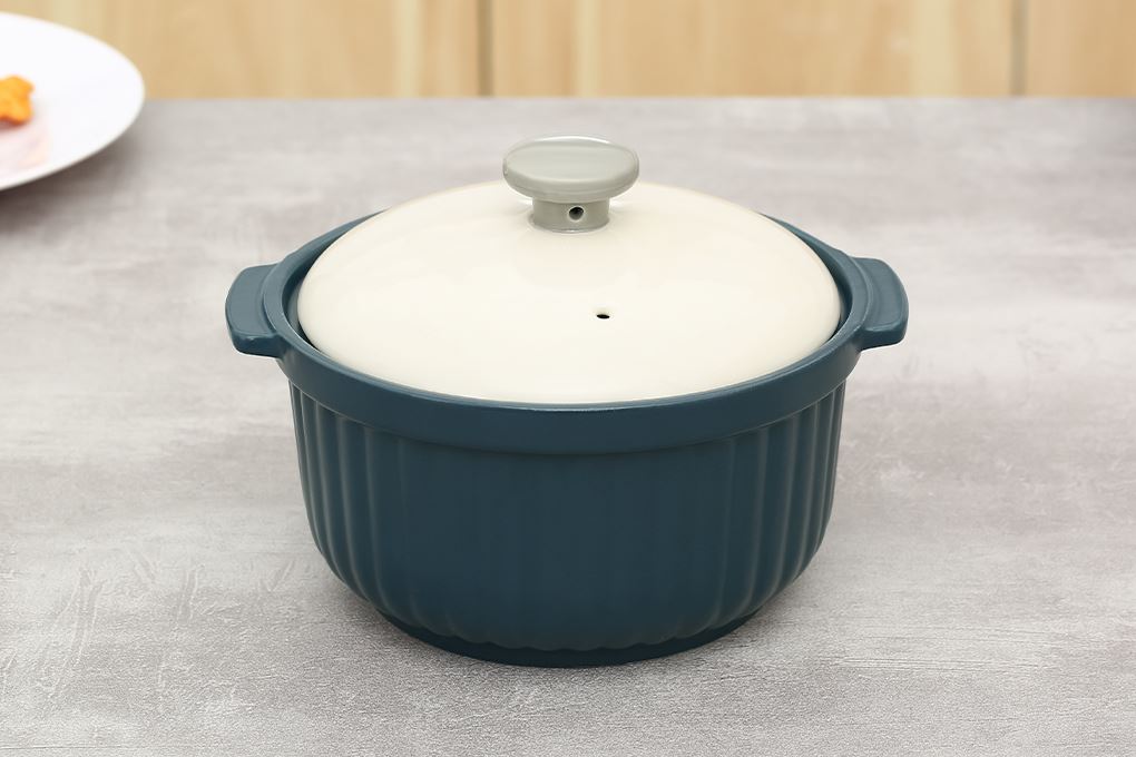 Nồi đất nắp sứ 15 cm Dong hwa PT14.1200 Màu Xanh đen