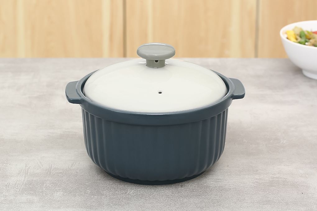 Nồi đất nắp sứ 17 cm Dong hwa PT14.1700 Màu Xanh đen