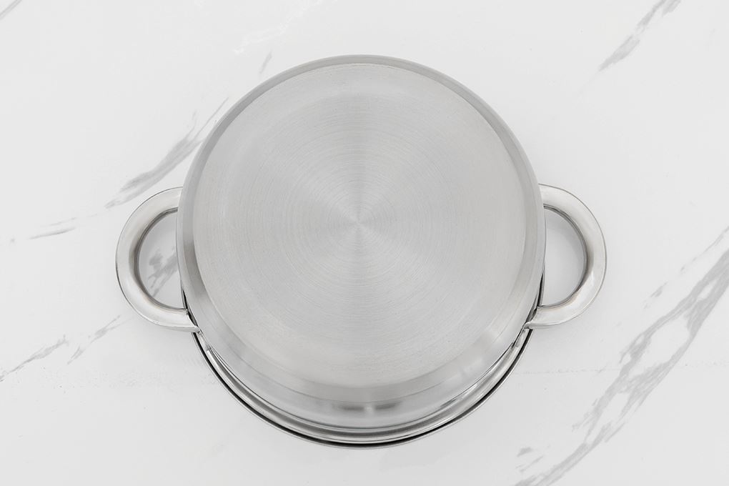 Nồi inox 3 đáy nắp kính 20 cm Green Cook GCS2515-20IH Màu Inox