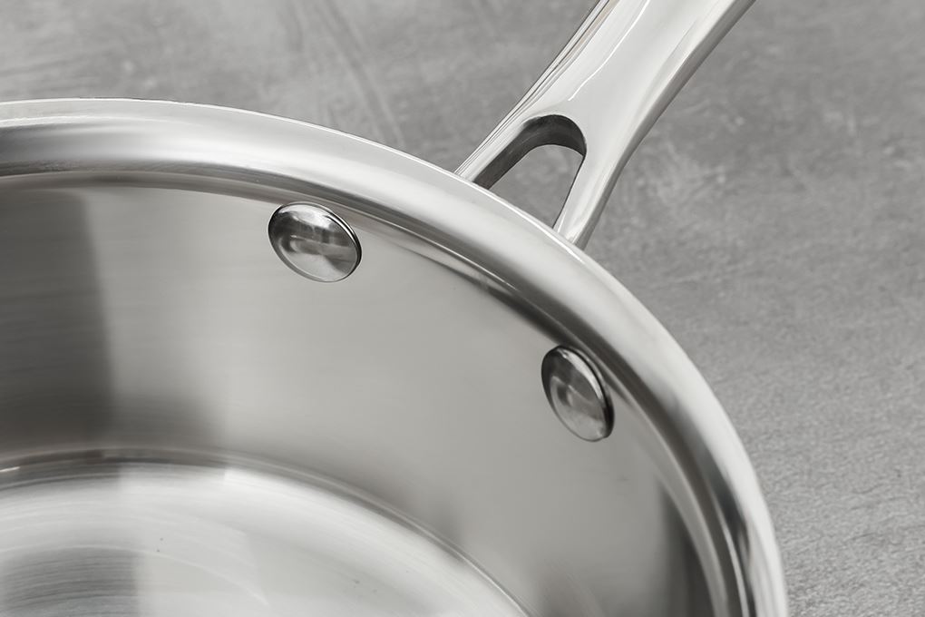 Quánh inox 3 lớp nguyên khối nắp kính 16 cm Green Cook GCS235-16IH Màu Inox