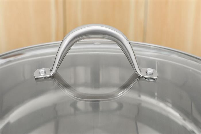 Nồi Inox 3 đáy nắp kính 30 cm Sunhouse SHG301-30 Màu Inox