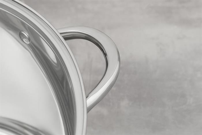 Nồi Inox 3 đáy nắp kính 30 cm Sunhouse SHG301-30 Màu Inox