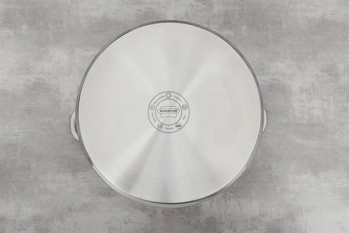 Nồi Inox 3 đáy nắp kính 30 cm Sunhouse SHG301-30 Màu Inox