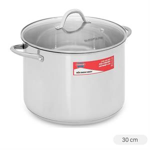 Nồi Inox 3 đáy nắp kính 30 cm Sunhouse SHG301-30