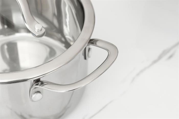 Nồi Inox 3 lớp nguyên khối nắp kính 18 cm Sunhouse SHG706-18 Màu Inox