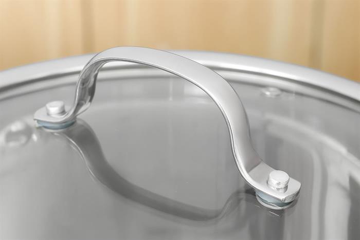 Nồi Inox 3 lớp nguyên khối nắp kính 24 cm Sunhouse SHG706-24 Màu Inox