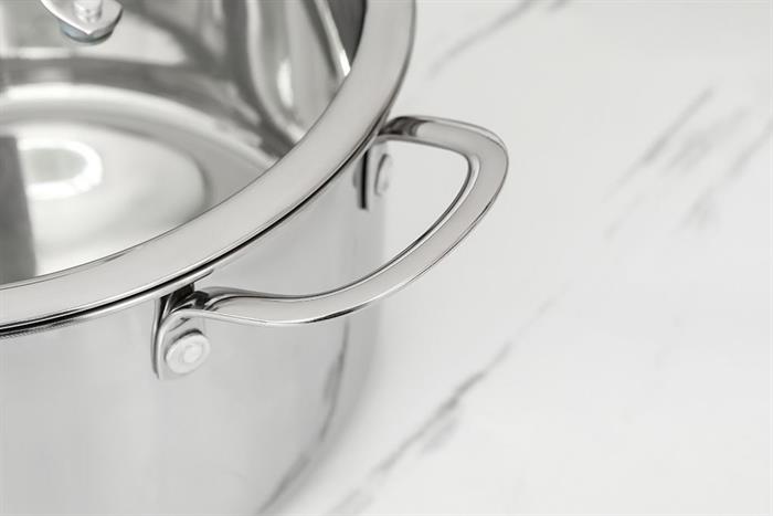 Nồi Inox 3 lớp nguyên khối nắp kính 24 cm Sunhouse SHG706-24 Màu Inox