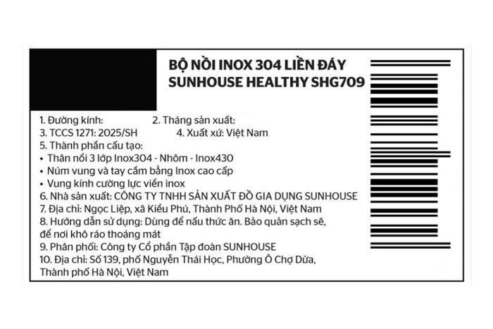 Bộ 3 nồi Inox 3 lớp nguyên khối nắp kính Sunhouse Healthy SHG709