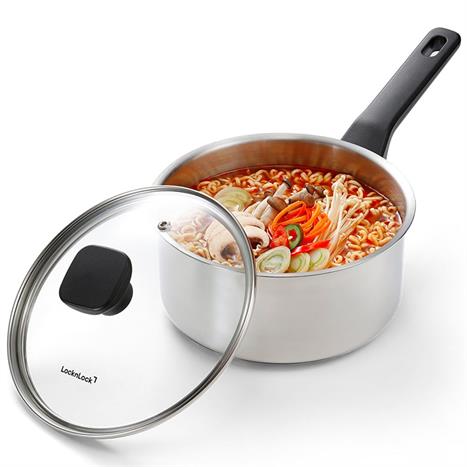 Quánh inox nắp kính Lock&Lock CSS1823IH Màu Inox