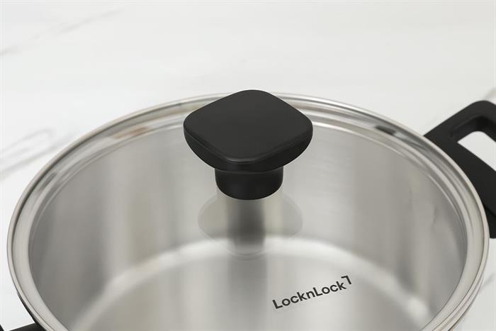 Nồi inox đáy từ nắp kính 20 cm Lock&Lock CSC2023IH Màu Inox