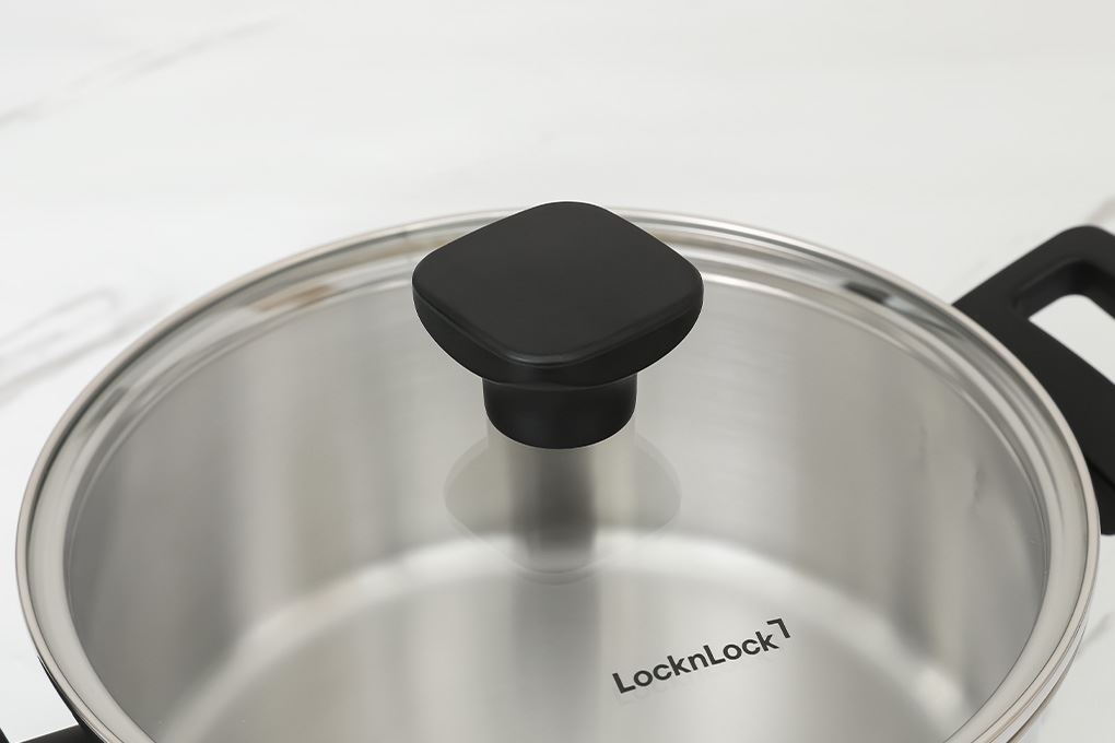Nồi inox đáy từ nắp kính 20 cm Lock&Lock CSC2023IH Màu Inox