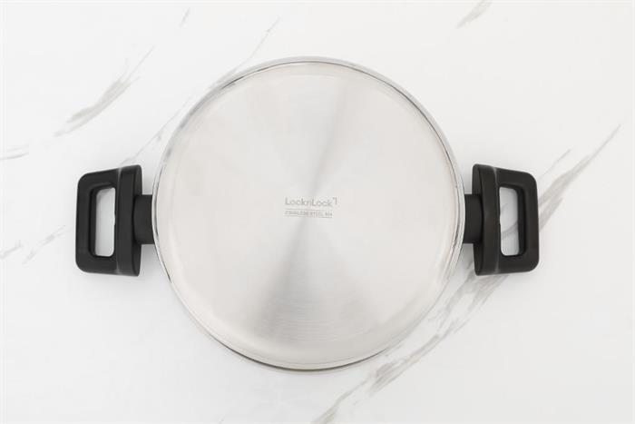 Nồi inox đáy từ nắp kính 20 cm Lock&Lock CSC2023IH Màu Inox