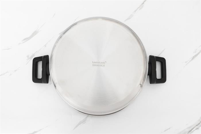 Nồi inox đáy từ nắp kính 24 cm Lock&Lock CSC2423IH Màu Inox