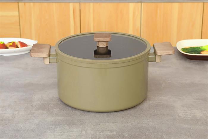 Bộ 3 nồi nhôm chống dính nắp kính Sunhouse ST2210P Màu Xanh