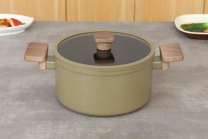 Bộ 3 nồi nhôm chống dính nắp kính Sunhouse ST2210P Màu Xanh